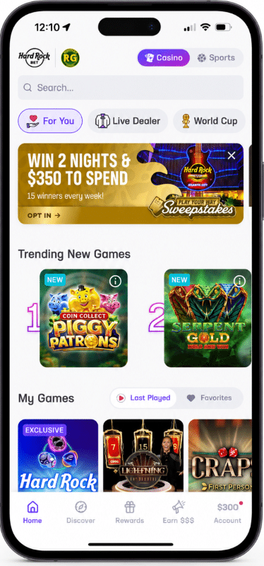 Play Hard Rock Bet online casino on your phone or mobile device