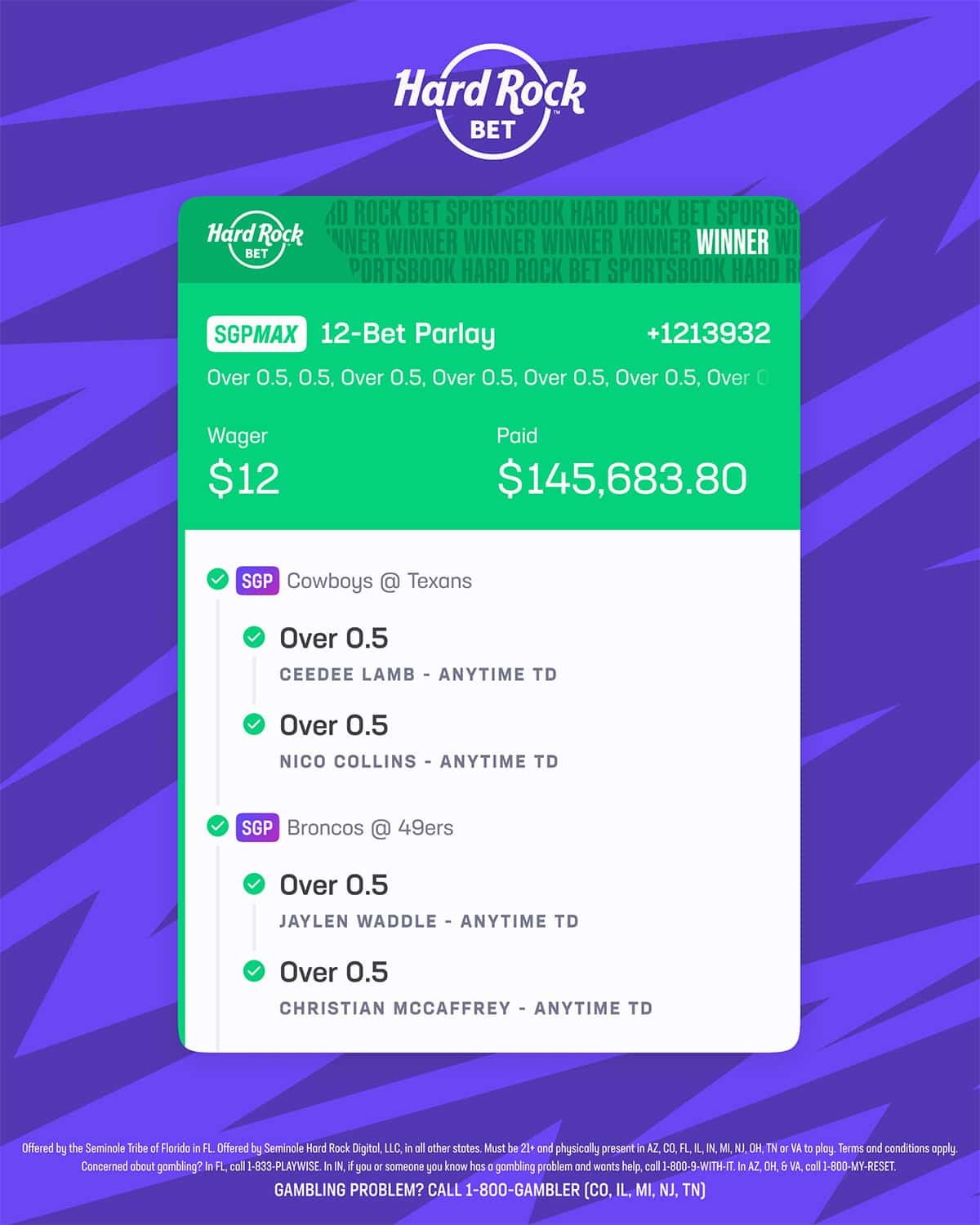 $12 $145K Parlay
